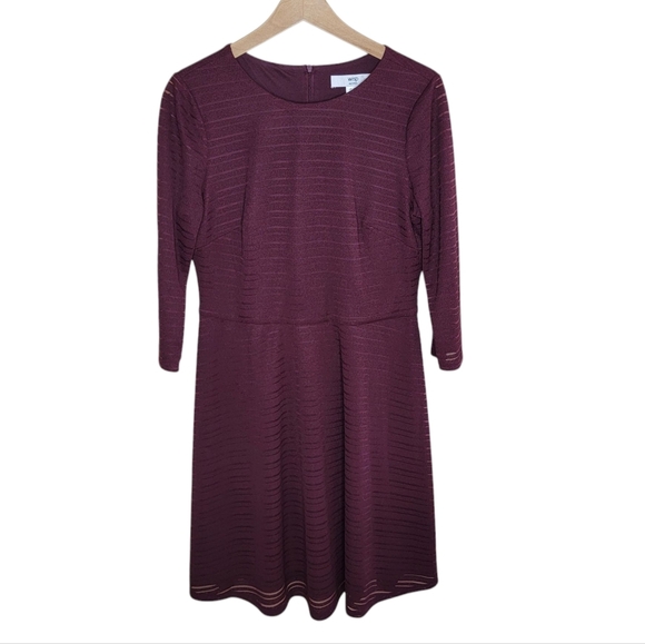 NWT Stitch Fix Wisp | Petite Cosmo Textured Knit Dress in Burgundy Size 12P - Picture 1 of 7